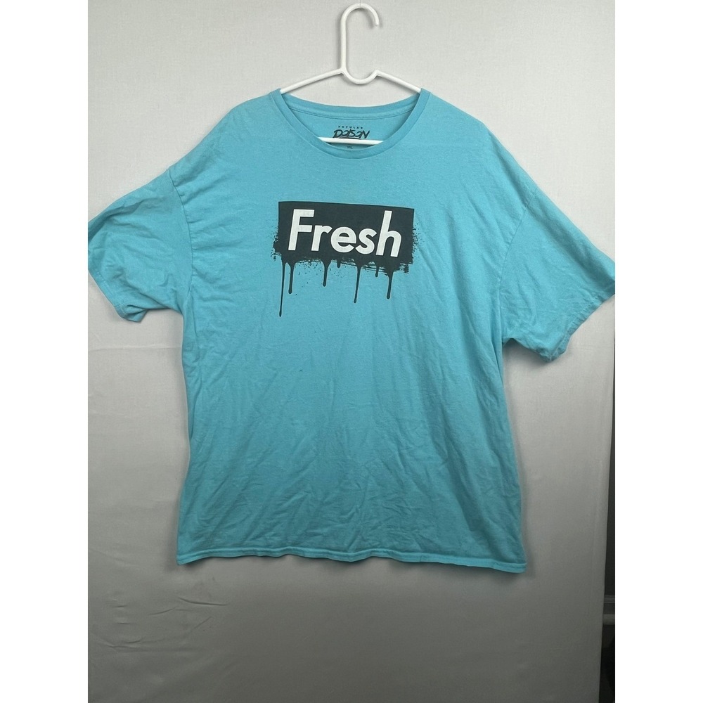 Popular Poison Fresh Drip Graphic T-Shirt Mens XXL Blue Cotton Short Sleeve